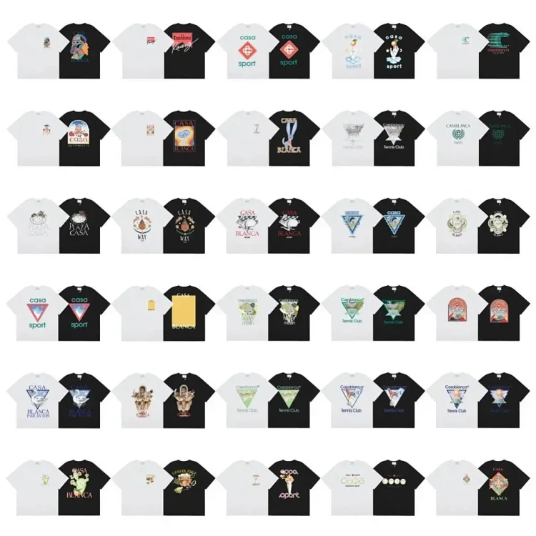 Casablanca Summer men and women loose casual short-sleeved T-shirt collection   7521822093  