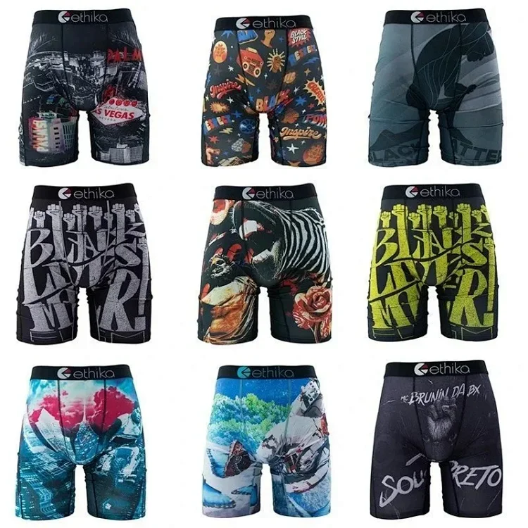 ETHIKA Printed Plus Size Sports Boxer Briefs   7701247218  
