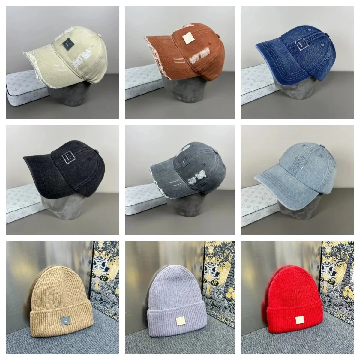 ACNE Retro Washed Embroidered Letter Baseball Cap  7698325273  