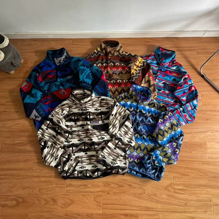 Patagonia retro-colored fleece stand-collar sweatshirt  7704974293  