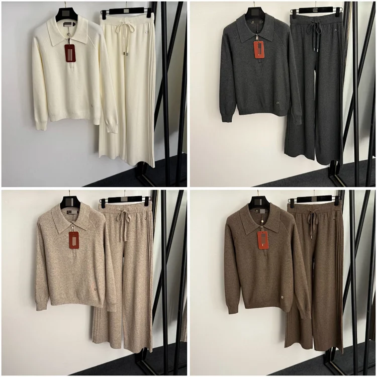 Loro Piana new half-zip turtleneck knitted sweater and trousers  7710144029  