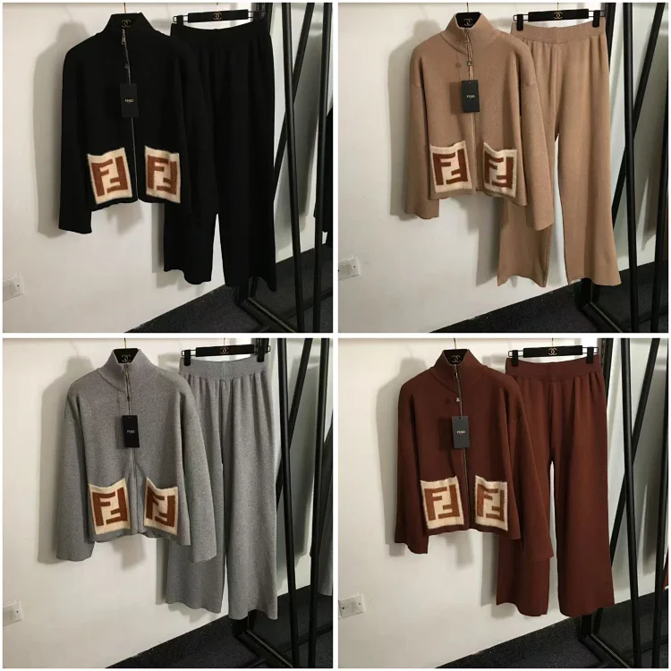 Fendi new knitted set with zipper and F-logo pockets  7710241305  