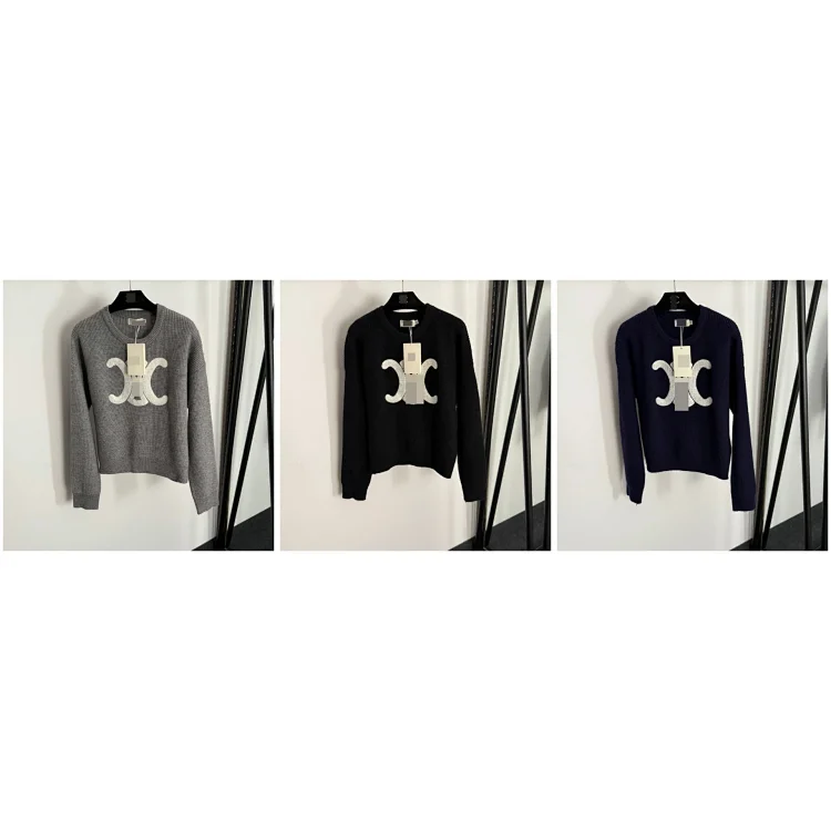 Celine high-end new arrival, simple round-neck long-sleeved knitted sweater  7710265559  