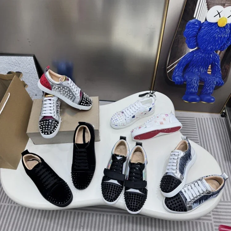 CL Lupitin studded low-top sneakers with rhinestones and red soles  7711660937  