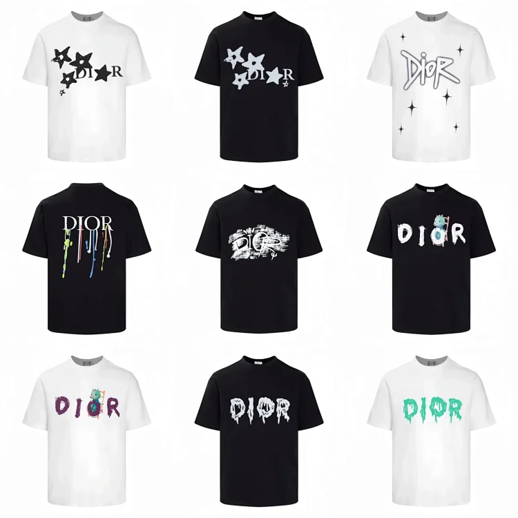 Dior logo-print wide crew neck short-sleeved T-shirt  7786143518  